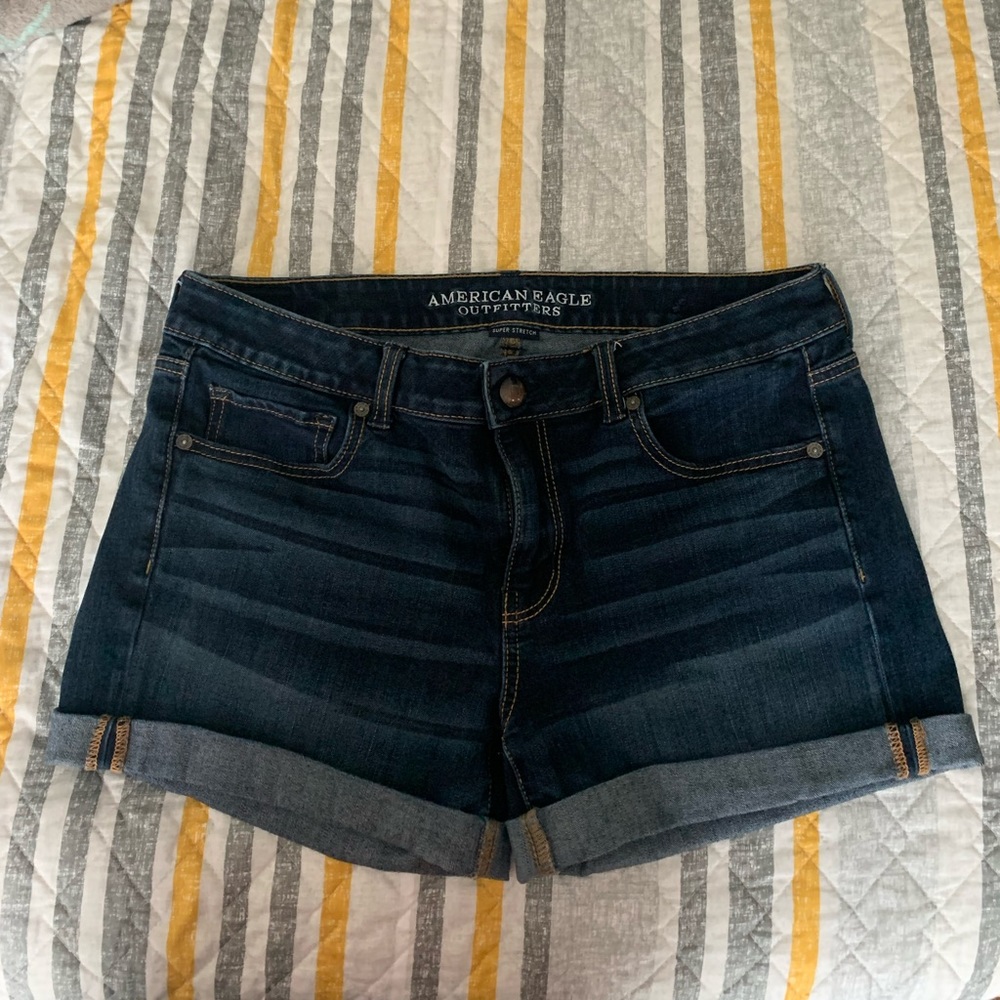 American Eagle MIDI Dark Wash Shorts Sz 14